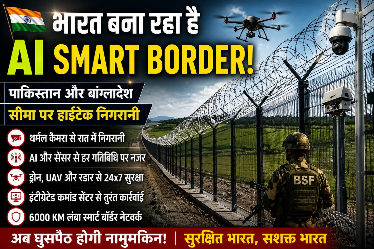 भारत बना रहा है AI Smart Border! अब घुसपैठ रोकने के लिए लगेगी हाईटेक टेक्नोलॉजी
